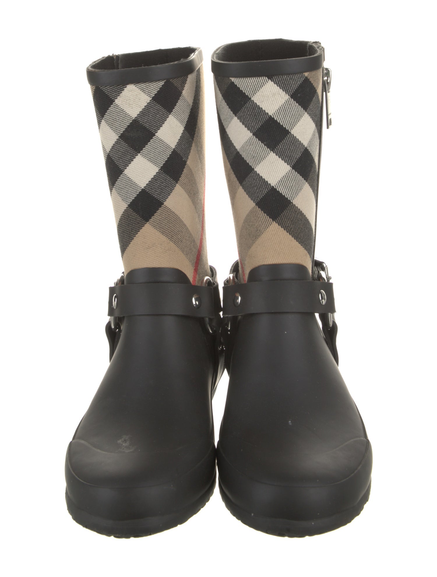 Burberry Nova Check Pattern Rubber Rain Boots